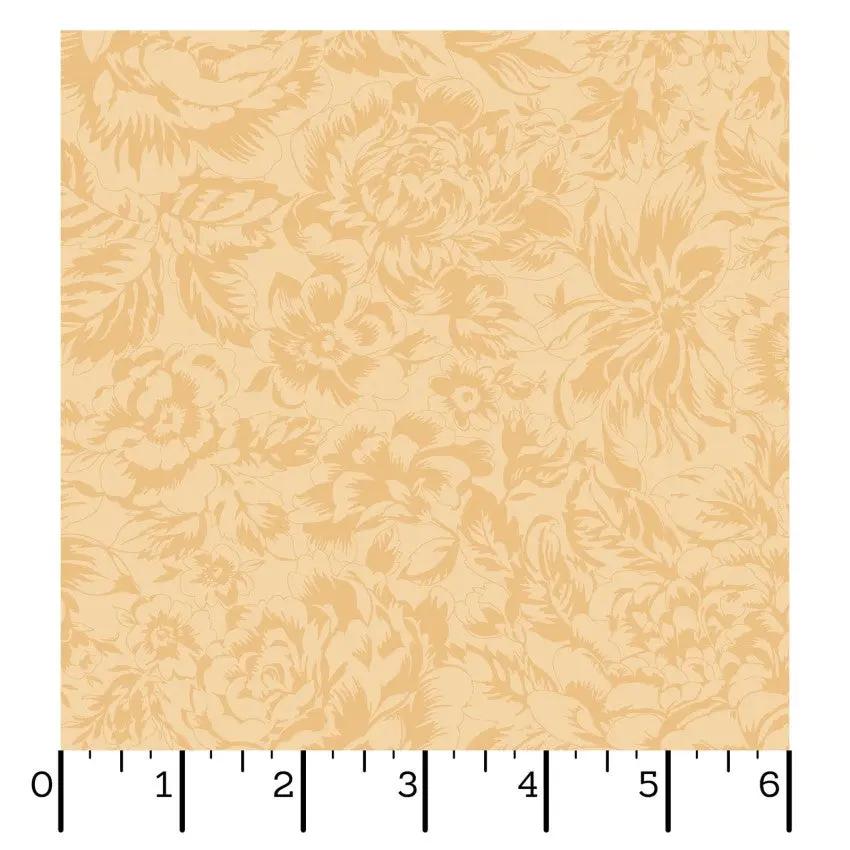Yellow Tonal Floral La Fleur Flannel Cotton 42"/43" Fabric Per Yard EE Schenck Co