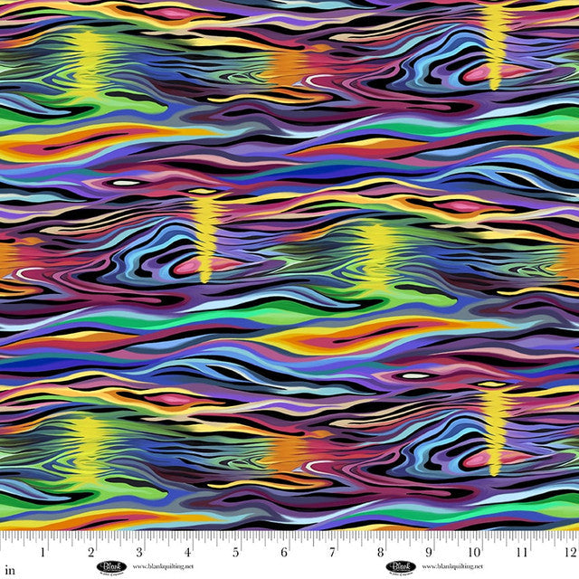 Yellow Water Reflection Metro Mirage Cotton 44"/45" Fabric Per Yard