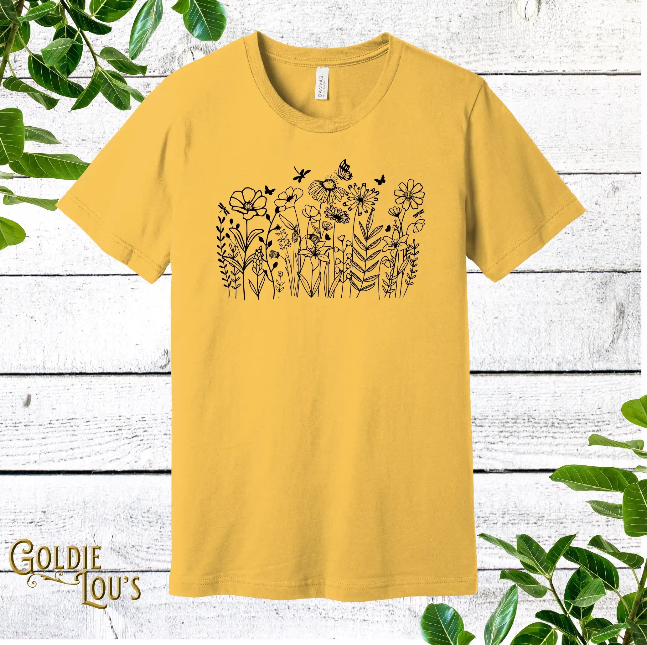 Yellow Wildflower Notions Quilting T-shirt