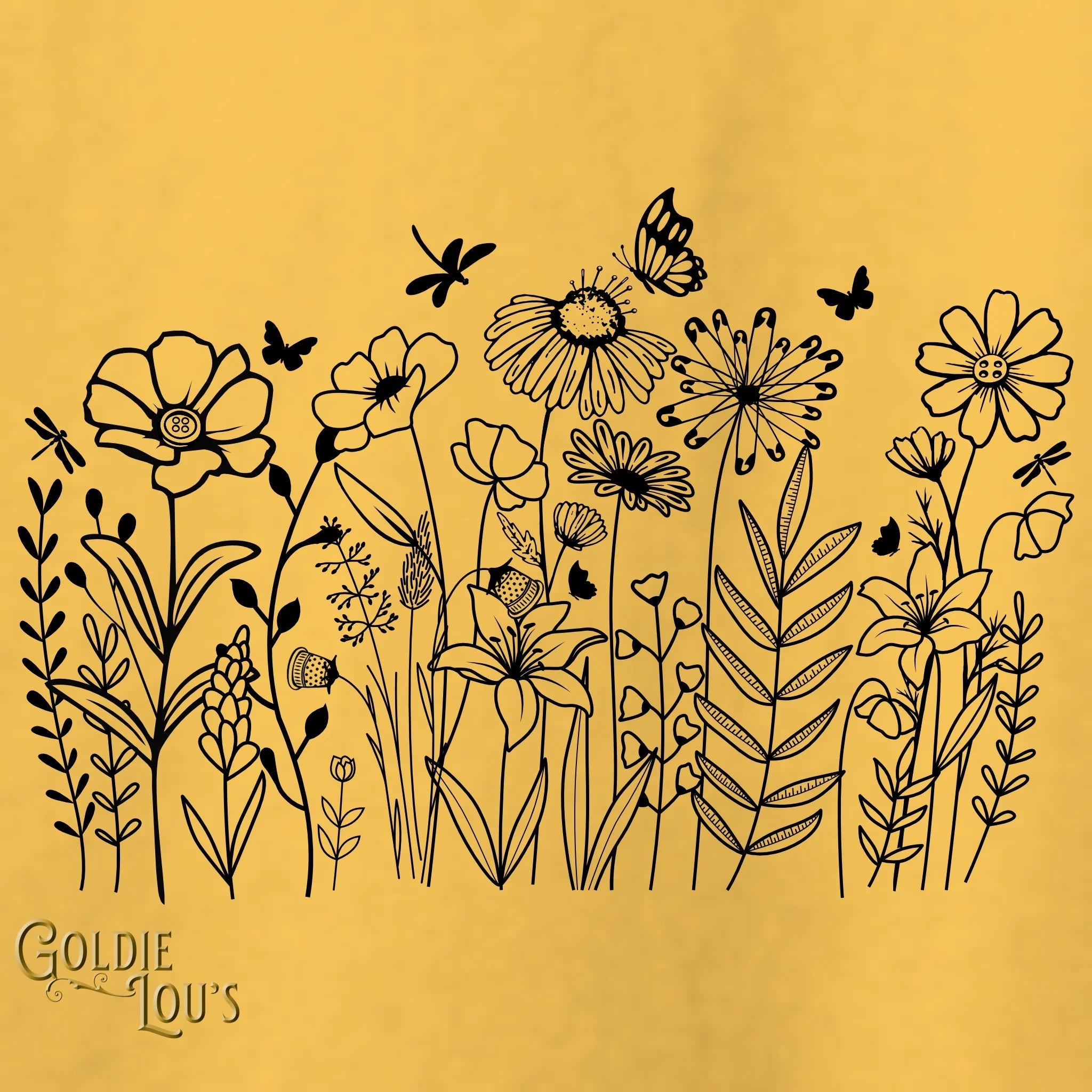 Yellow Wildflower Notions Quilting T-shirt