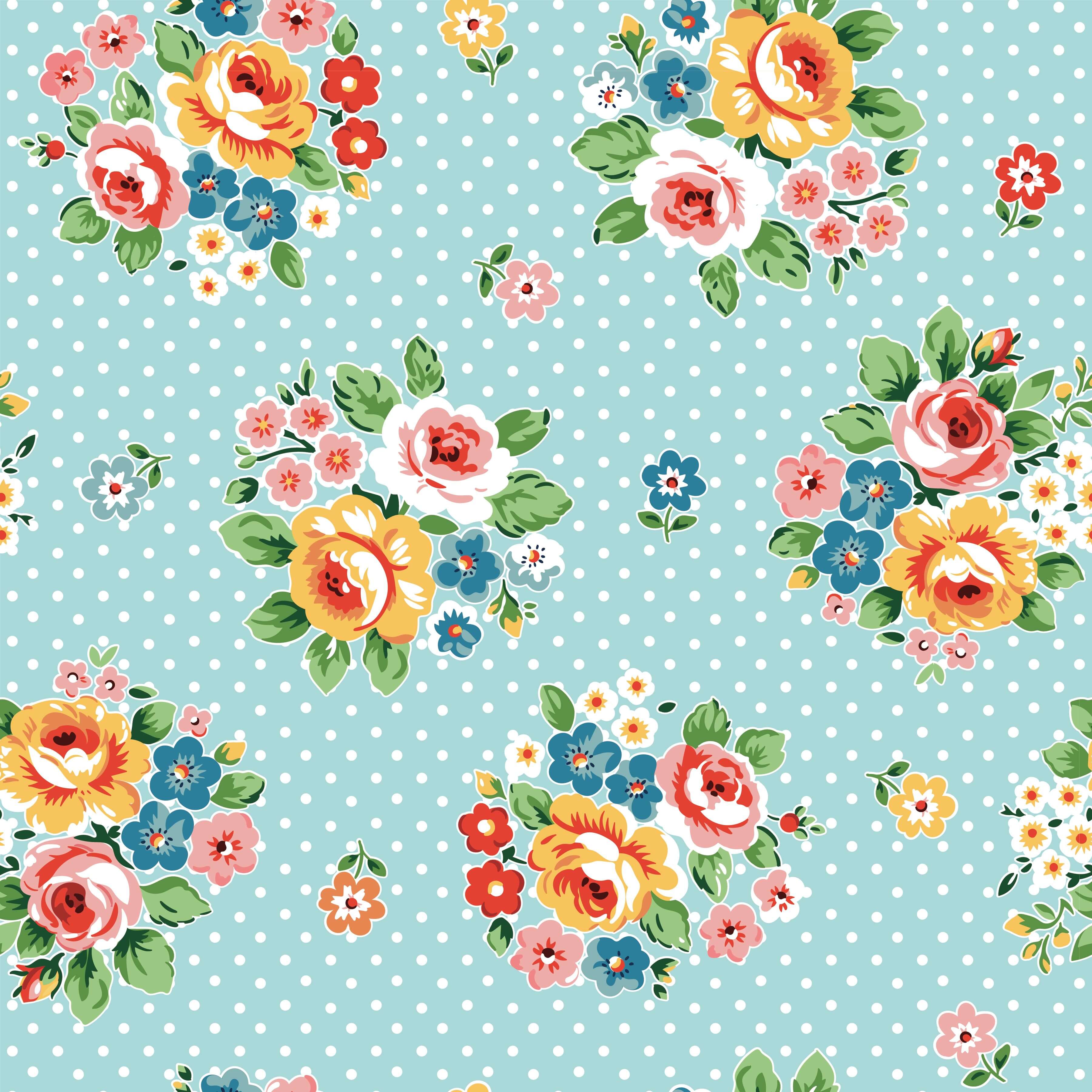 Flower Market - Market Bouquet - Blue 44" / 45" Fabric Per Yard