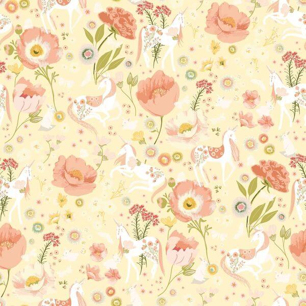 Unicorn Dreams - Dreamland - Sunshine 44" / 45" Fabric Per Yard