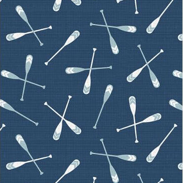 Lake Retreat - Oar Toss - Blue 44" / 45" Fabric Per Yard