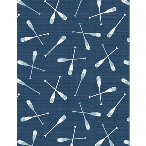 Lake Retreat - Oar Toss - Blue 44" / 45" Fabric Per Yard