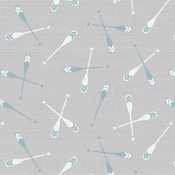 Lake Retreat - Oar Toss - Gray 44" / 45" Fabric Per Yard