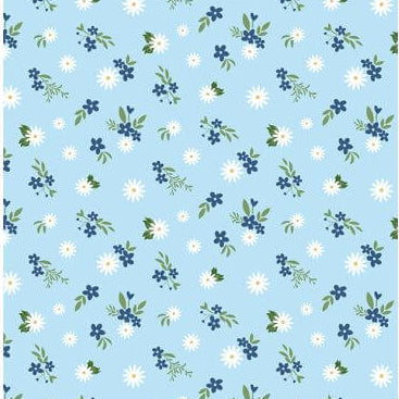 Summertime Daydream - Floral Mix - Light Blue 44" / 45" Fabric Per Yard