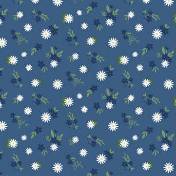 Summertime Daydream - Floral Mix - Blue 44" / 45" Fabric Per Yard