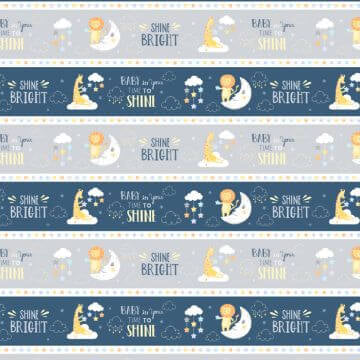 Baby's Adventure - Repeating Stripe 44" / 45" Fabric Per Yard