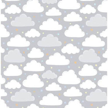 Baby's Adventure - Clouds - Gray 44" / 45" Fabric Per Yard