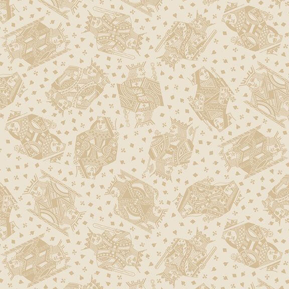 Full House - Royal Playing Cards - Beige 44" / 45" Fabric Per Yard