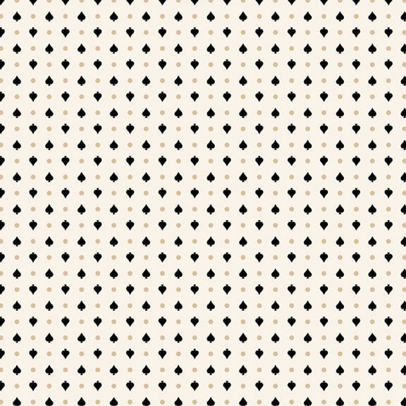Full House - Spades - Cream 44" / 45" Fabric Per Yard