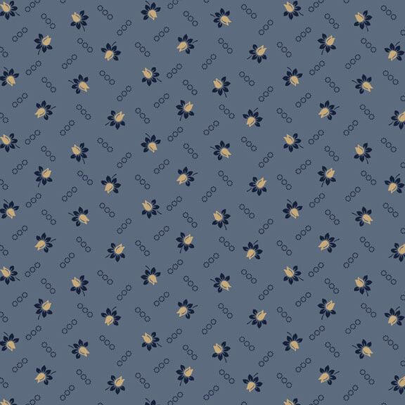 Woof and Warp - Tulips - Blue 44" / 45" Fabric Per Yard