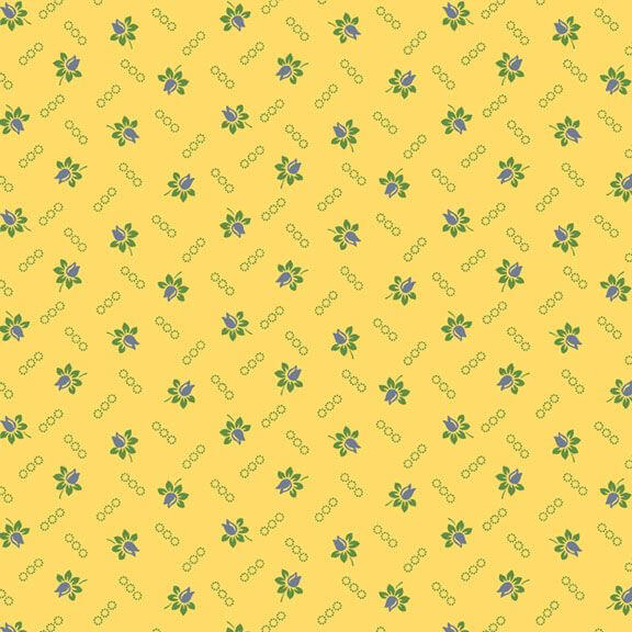 Woof and Warp - Tulips - Yellow 44" / 45" Fabric Per Yard