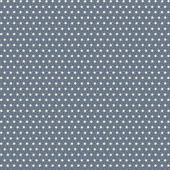 Woof and Warp - Mini Flower - Blue 44" / 45" Fabric Per Yard