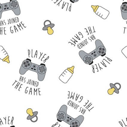 Nursery Flannel - Player Has Joined The Game 44"/45" Cotton Flannel Fabric per yard