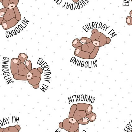 Nursery Flannel - Everyday I'm Snugglin' 44"/45" Cotton Flannel Fabric per yard
