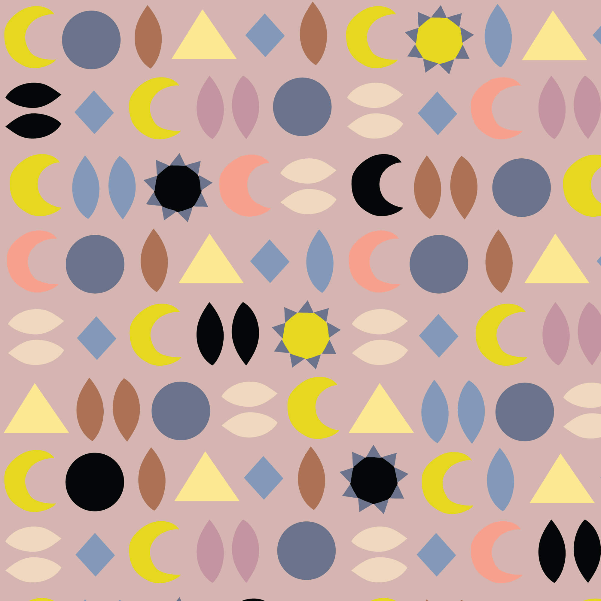 Sun Seed Moon - Sun and Moon 44" / 45" Fabric Per Yard