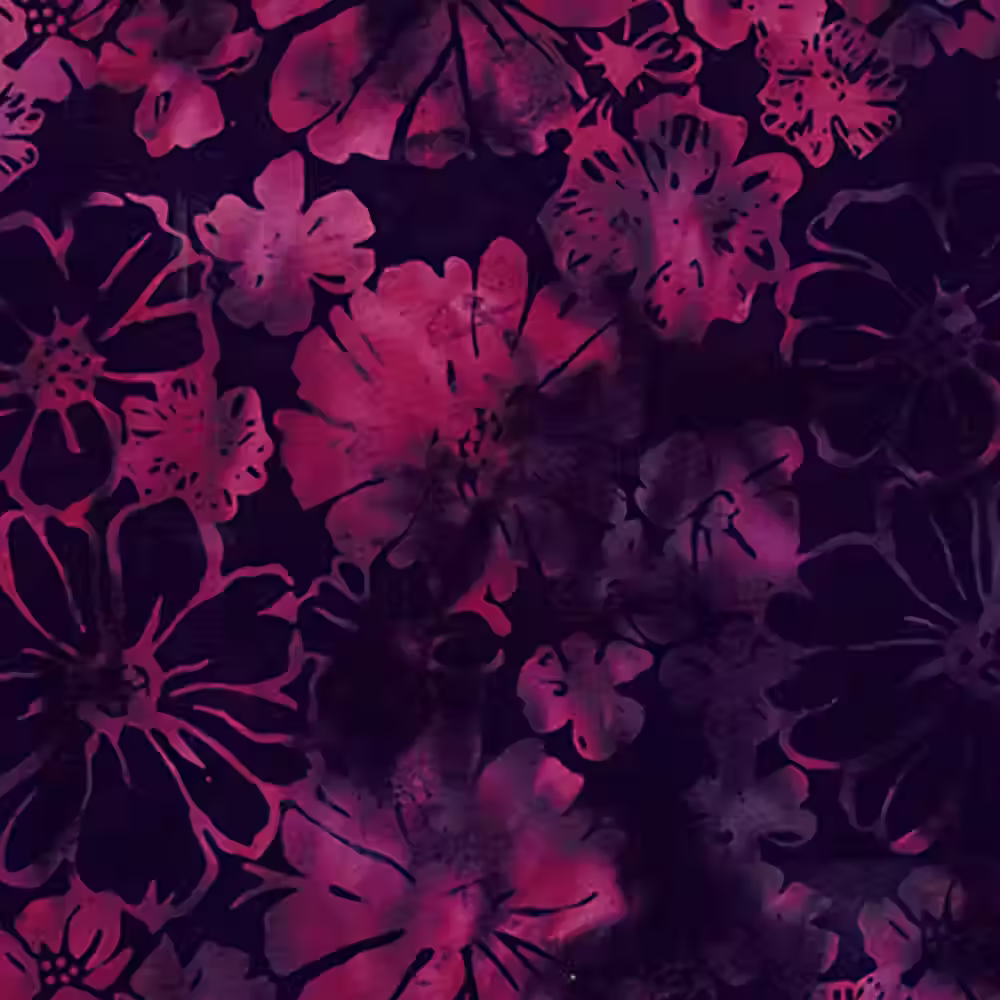 Huckleberry Bali Batik Bold Floral Cotton 44"/45" Fabric Per Yard