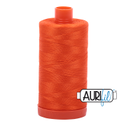 Aurifil 50wt Mako cotton thread neon orange 1104 spool