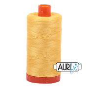 Aurifil 50wt Mako cotton thread pale yellow 1135 spool