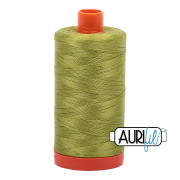 Aurifil 50wt Mako cotton thread light leaf green 1147 spool