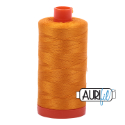 Aurifil 50wt Mako cotton thread yellow orange 2145 spool
