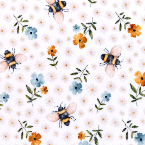 Raindrop Bees And Blooms Cloud Cuddle 58/60" Fabric Per Yard