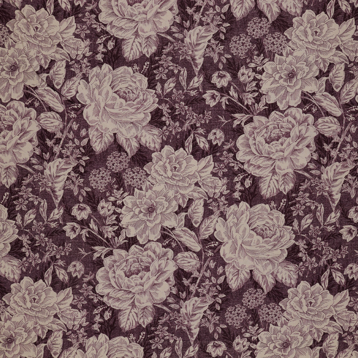 Charlotte Vintage Floral Mulberry 108" Wideback Fabric Per Yard