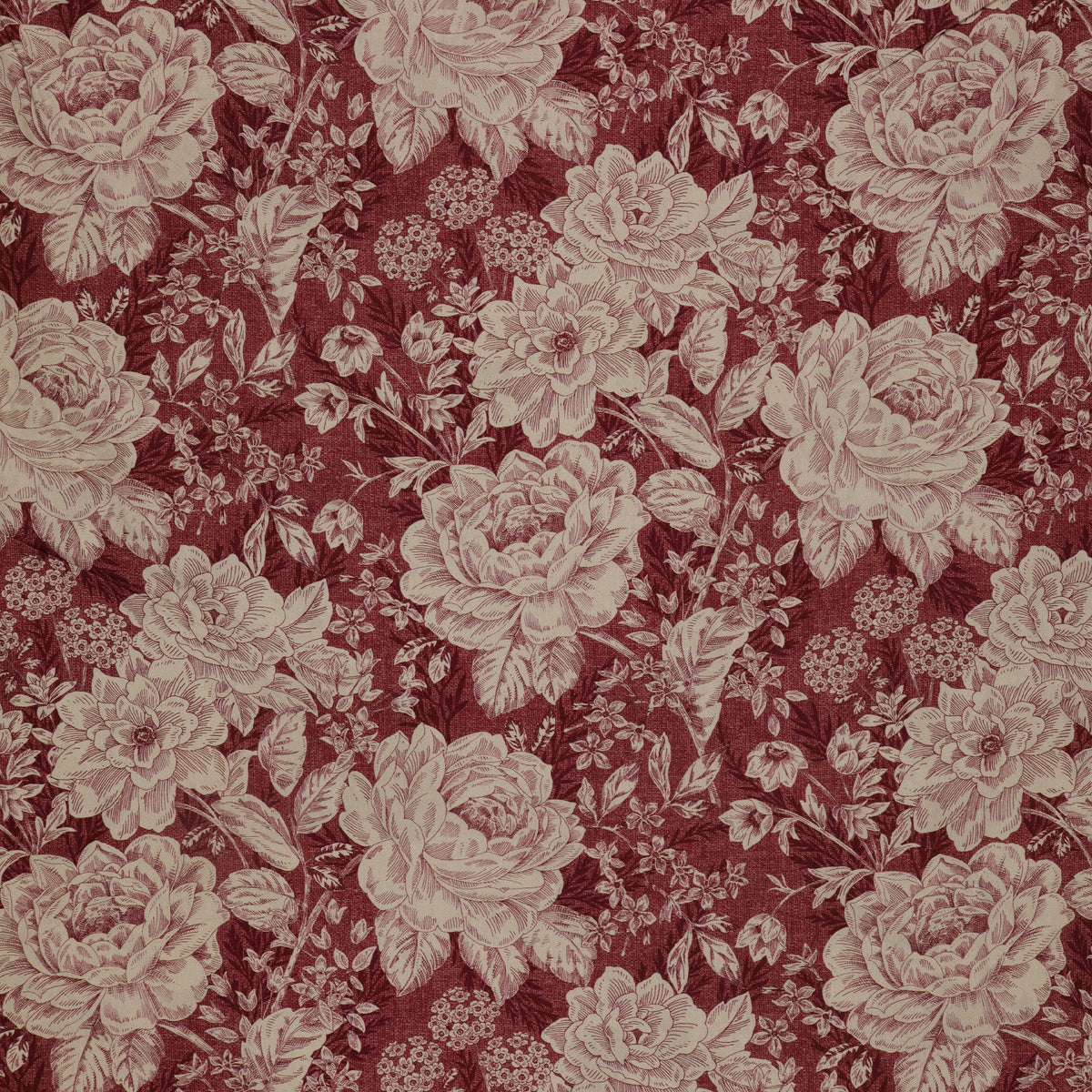 Charlotte Vintage Floral Brick Red 108" Wideback Fabric Per Yard