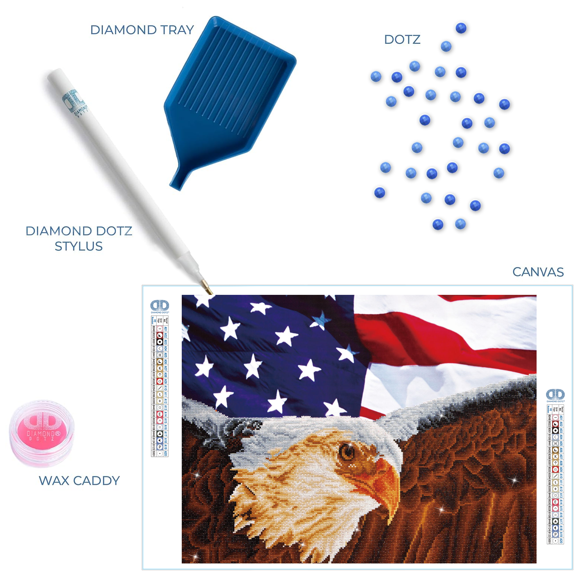 Diamond Dotz Bald Eagle & Flag - 28.0" x 22.0"