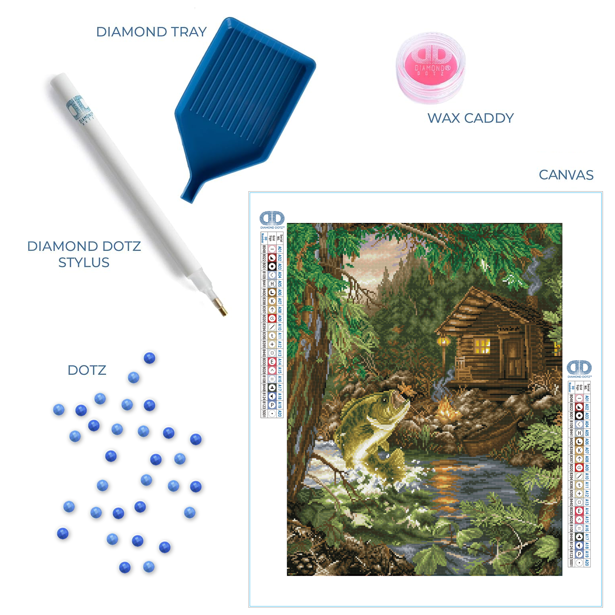 Diamond Dotz Gone Fishing - 22.0" x 28.0"