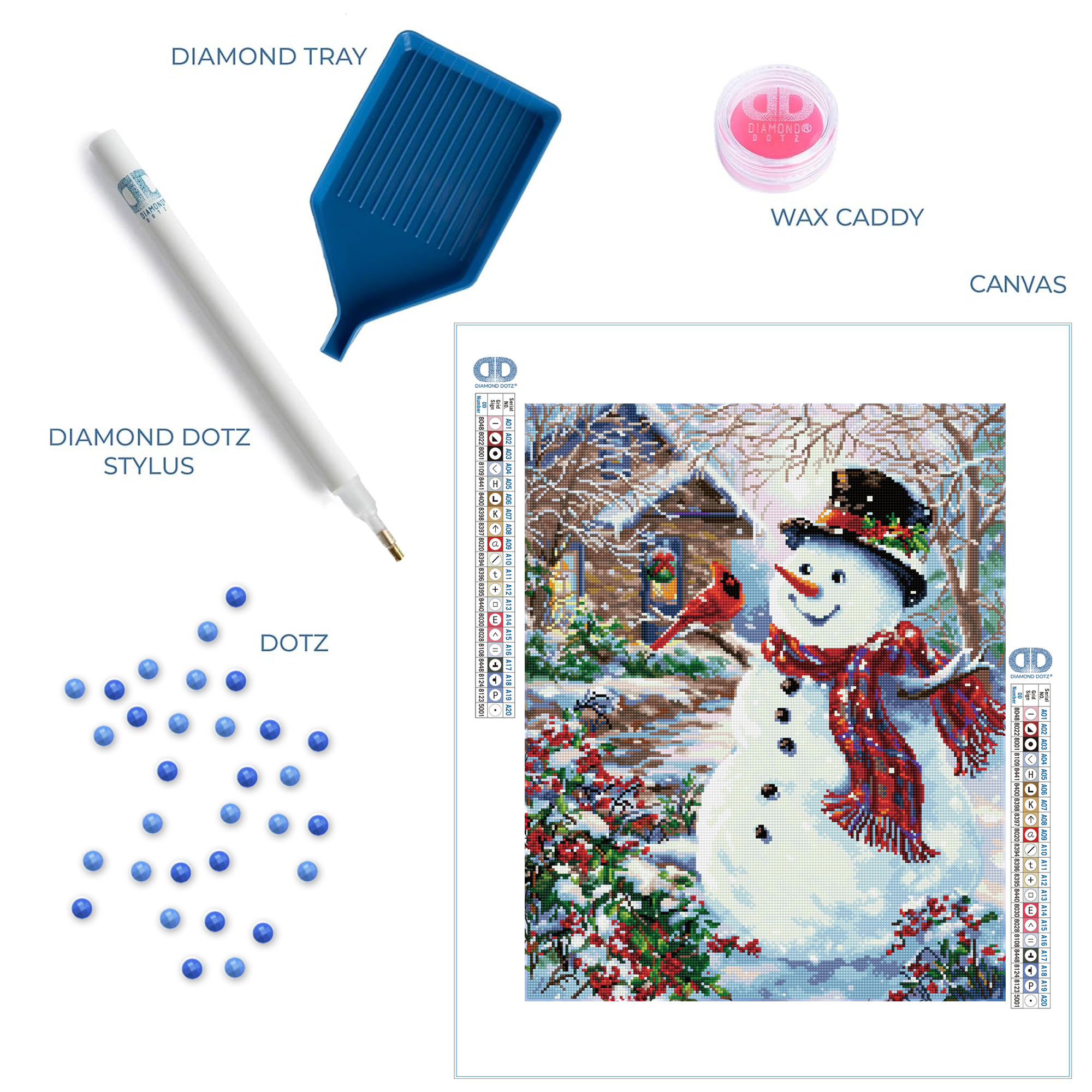 Diamond Dotz Snowman & Feathered Friend - 19.7" x 24.4"