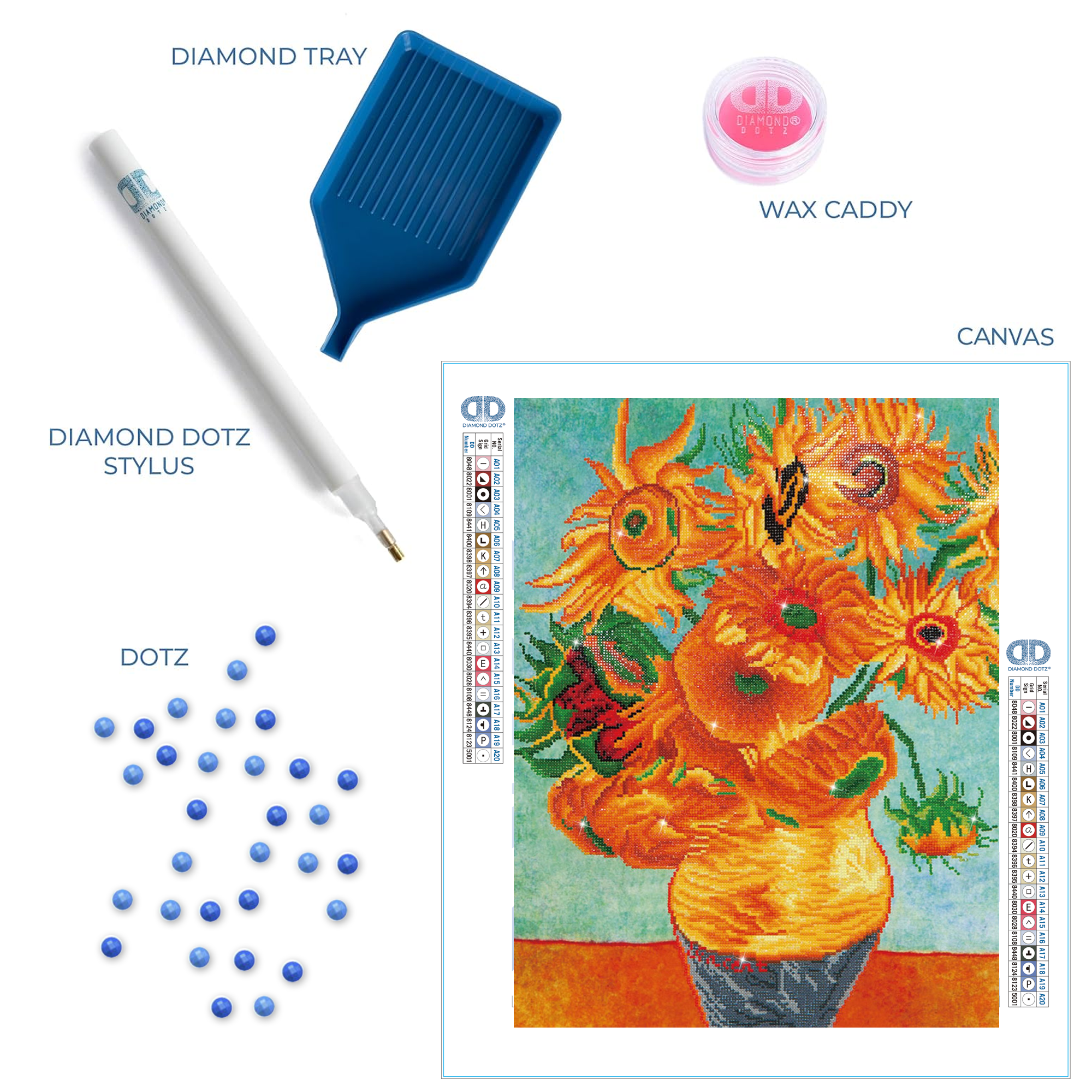 Diamond Dotz Sunflowers (Van Gogh) - 22.0" x 28.0"