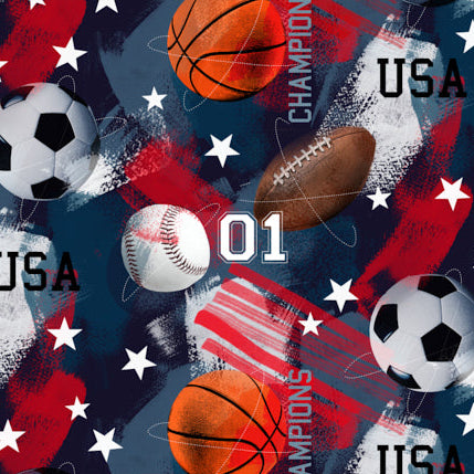 Multi Champions Digital Cuddle 58/60" Fabric Per Yard