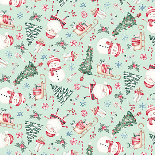 Digital Cuddle Juniper Jolly Santa 58" - 60" Fabric per yard