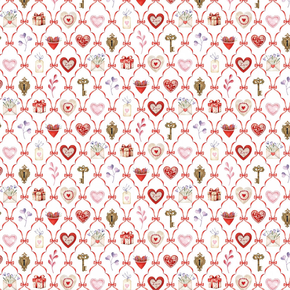 Digital Cuddle Multi Key To My Heart 58" - 60" Fabric per yard