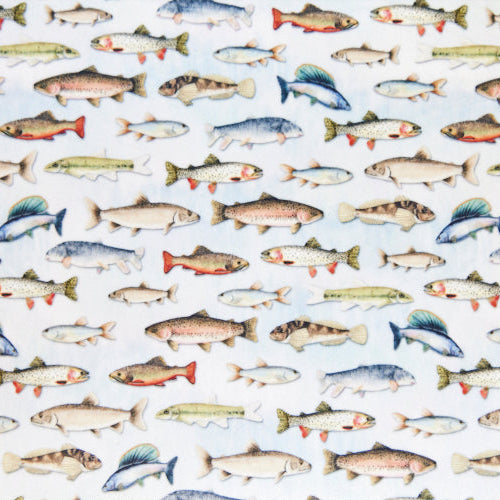 Multi Plenty Of Fish Digital Cuddle 58/60" Fabric Per Yard