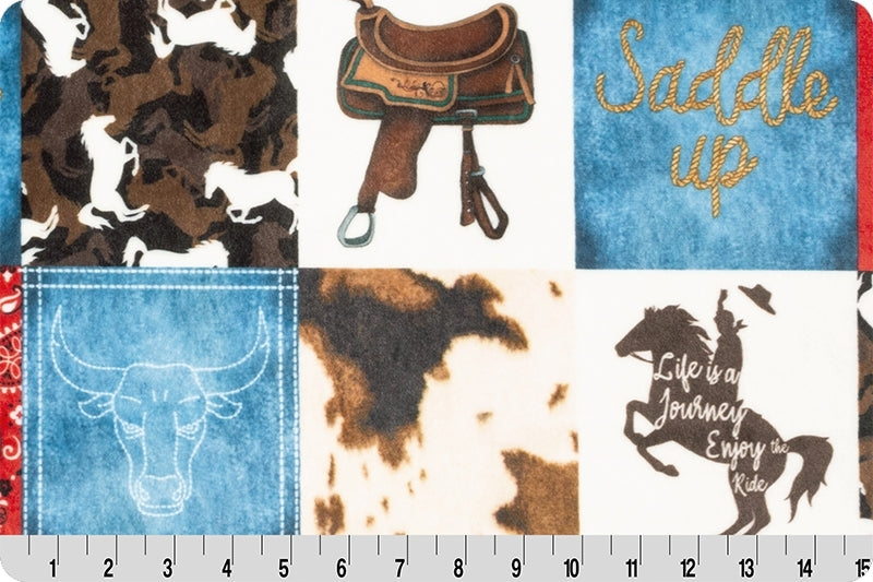 Saddle Up Digital Cuddle® Natural 58/60" Fabric Per Yard