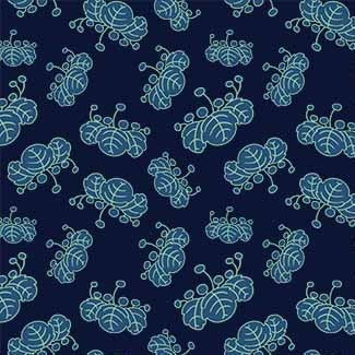 Blue Straw Sacred Leaf Cotton 43"/44" Fabric Per Yard