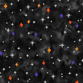 HALLOWEEN SKY Black 44"/45" Cotton Fabric Per Yard