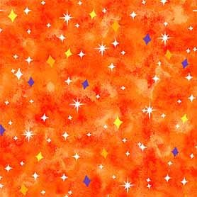 HALLOWEEN SKY Orange 44"/45" Cotton Fabric Per Yard