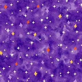 HALLOWEEN SKY Purple 44"/45" Cotton Fabric Per Yard