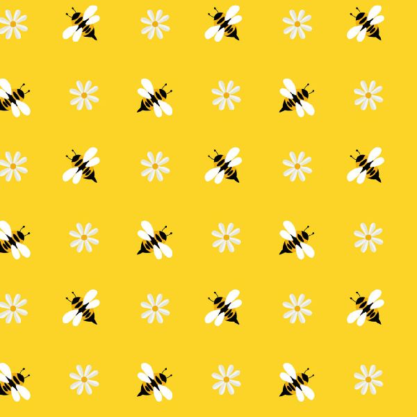 Potpourri of Novelty Simple Bees Yellow Cotton 44"/45" Fabric Per Yard
