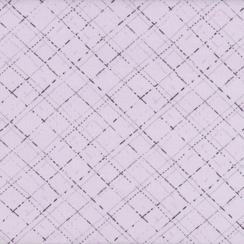 Au Naturel Diagonal Plaid Purple Cotton 44"/45" Fabric Per Yard