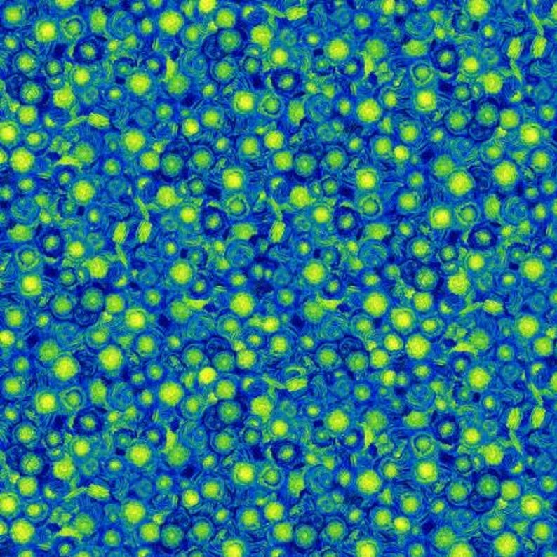 Poppy Dreams Blue Mini Swirl Cotton 44"/45" Fabric Per Yard