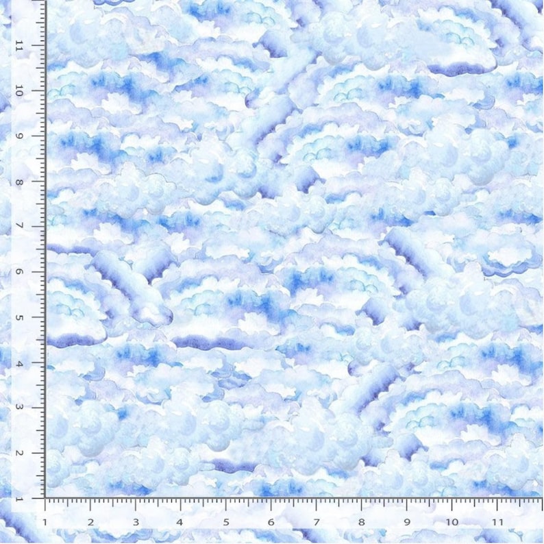 Owl Always Love You Sky Packed Clouds Cotton 44"/45" Fabric Per Yard