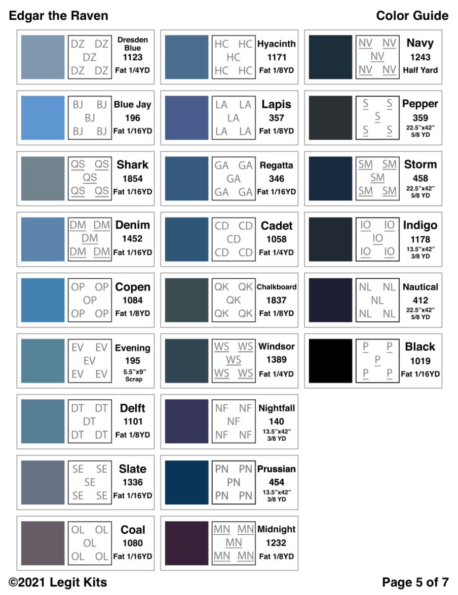 Edgar the Raven Quilt Kit