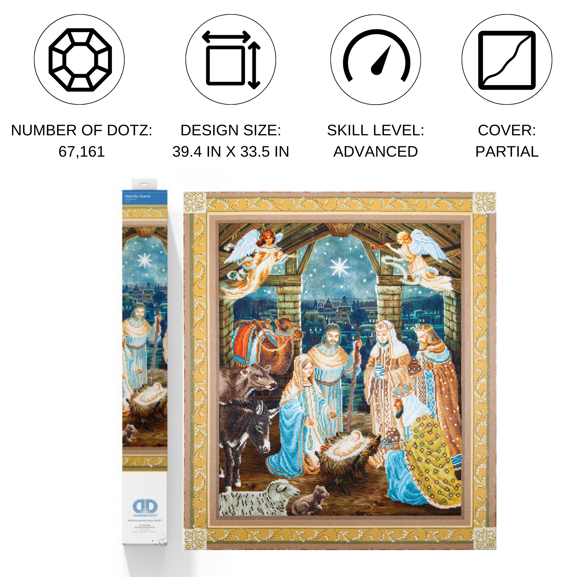 Diamond Dotz Nativity Scene - 33.5" x 39.4"