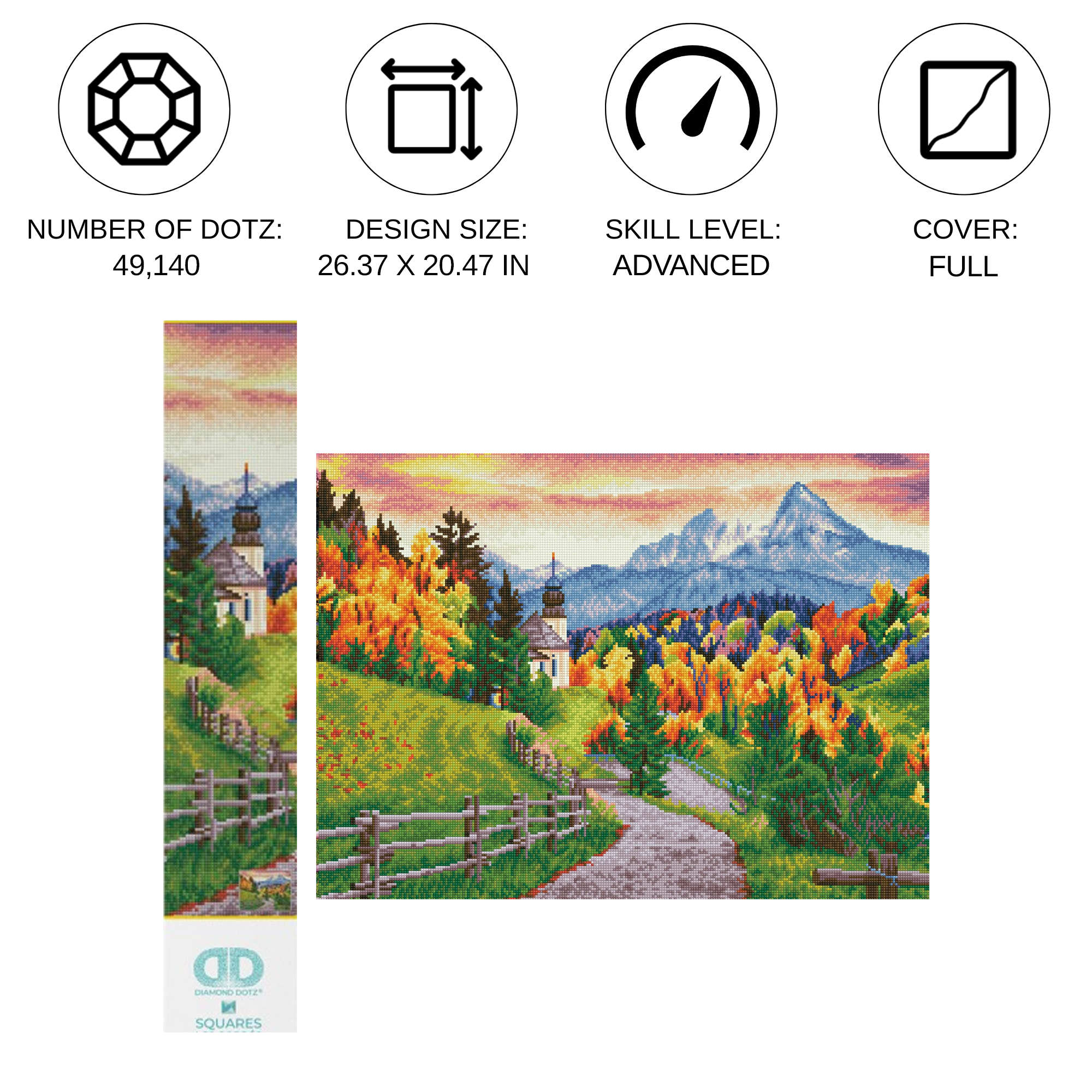 Diamond Dotz Maria Gern Church - 26.4" x 20.5"