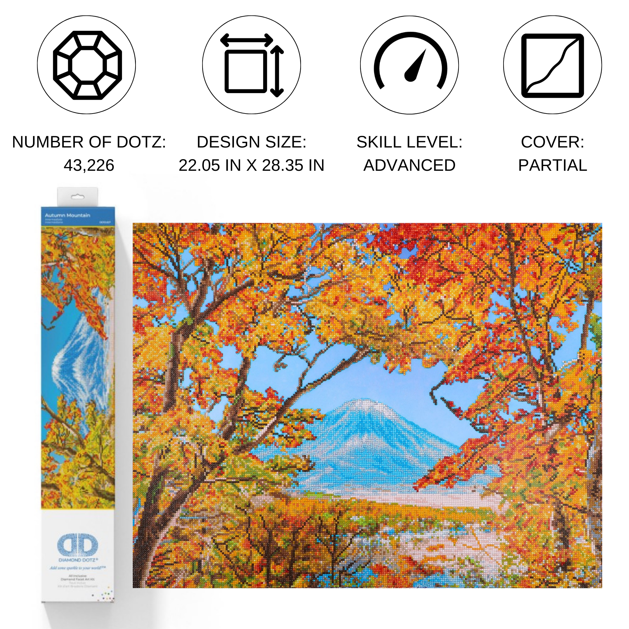 Diamond Dotz Autumn Mountain - 28.4" x 22.1"